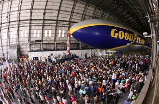 Blimp christening at the hangar